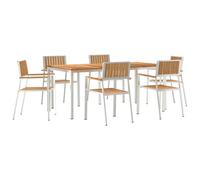 Outdoor Dining Set Brown Modern Terrace Garden Furniture Gathering vidaXL