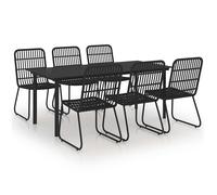 Outdoor Dining Set Garden 3/5/7/9 Piece Black/Oak&Black Multi Sizes vidaXL
