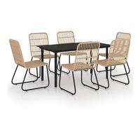 Outdoor Dining Set Garden 3/5/7/9 Piece Black/Oak&Black Multi Sizes vidaXL