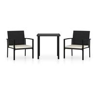 vidaXL Outdoor Dining Set 5 Piece Poly Rattan Black Table and Chair Furniture