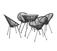 Outdoor Dining Set PVC Rattan Black Patio Dining Table Chair 3/5 Piece vidaXL