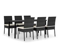 Outdoor Dining Set with Cushions 3/5/7/9 Piece Black/Grey Multi Sizes vidaXL