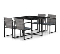 Outdoor Dining Set with Cushions Poly Rattan Table & Chair 5/7/9 Piece vidaXL
