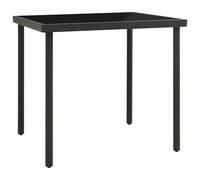 Outdoor Dining Table Glass and Steel Garden Patio Light Grey/Anthracite vidaXL