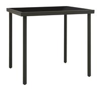 Outdoor Dining Table Glass and Steel Garden Patio Light Grey/Anthracite vidaXL