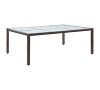vidaXL Outdoor Dining Table Brown 200x150x74 cm Poly Rattan UK HOT