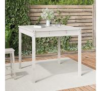Outdoor Dining Table Weatherproof Garden Table 82.5x82.5x76 cm Solid Pine Perfect for Balcony Terrace Living Room Stylish White Garden Furniture