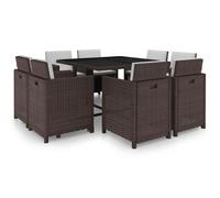 Outdoor Dinning Set 25 Pieces Brown Poly Rattan Garden Multi Colours vidaXL