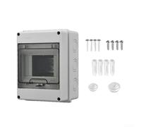 Outdoor Distribution Box, IP65 Waterproof, Made of ABS Plastic, Surface-Mounted Distributor with Door and Lock for Garden, Garage, 5 Modules, 50A, White, 152 x 110 x 93 mm