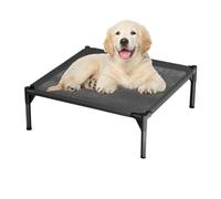 Outdoor Dog Bed: Folding Dog Hammock, Raised Dogs Grave Cot Raised Dogs with Washable Non-Slip Waterproof Cover | Portable Pet Crate Mat, Silver