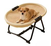 Outdoor Dog Bed - Iron Fabric 22.44x16.14x10.23 Inch Foldable Cot | Raised Non-Slip Hammock Bed with Removable Washable, Puppy Kitten Sleep Rest | Indoor, Outdoor, Camping, Travel