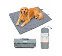 Outdoor Dog Bed - Large Foldable Dog Travel mat with Carry Bag. Waterproof, Washable & Durable. for The Stylish Home, Crate pad, Camping Bed or car. Large 39x30 Size in Grey