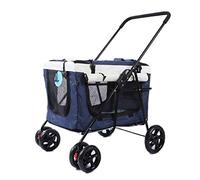 Outdoor Dog Cat Pet Buggy Pushchairs Bicycle Trailers Multi-Functional 360 Degree Rotatable Portable Foldable (Blue)