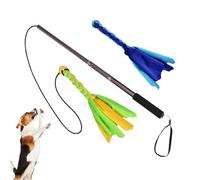 Outdoor Dog Flirt Pole - Extendable Puppy Chasing Stick | Teaser Wand Pet Flirt Stick Pole with 2 Detachable Rope Tugs for Outdoor Exercise