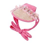 Outdoor Dog Hat Sun Protective Adjustable Strap Straw Caps for Puppies Lovely Bowknot for Small Breeds Outdoor Caps for Pet