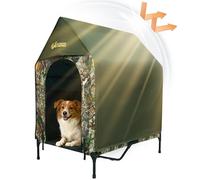 Outdoor Dog House, Kennel with Canopy, Waterproof and Breathable Pet Tent House for Medium Dogs, Foldable Dog Shelter with Shade Roof for Camping, Travel and Backyard, M