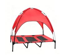 Outdoor Dog House Waterproof 600D Oxford Cloth Portable Cat Tent with Removable Canopy 18-24cm From the Ground Load Capacity 35kg Pet Nest Suitable for Camping Gardening Travel(Red,120x90x24cm)