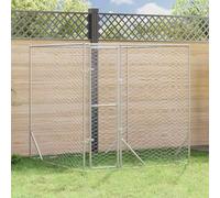 Outdoor Dog Kennel 2x2x2m Galvanised Steel, Large Pet Enclosure with Lockable Door, Secure Dog Run for Outside Animals