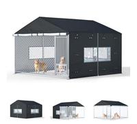 Outdoor Dog Kennel Cover Full Coverage for 10'Dx10'Wx7'H Dog Cages,600D Heavy Duty Waterproof Large Dog Kennel Cover,(Kennel not included) Black