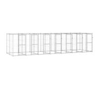 Outdoor Dog Kennel Galvanised Steel 16.94 m² with Lockable Door, Mesh Mesh Side Walls, Ideal as a Puppy Run, Playpen Dog, Outdoor Enclosure Rabbit, Aviary