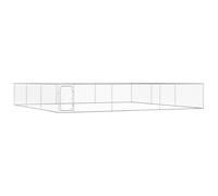 Outdoor Dog Kennel Galvanised Steel Puppy Pet House Cage Multi Sizes vidaXL