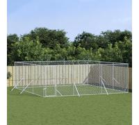 Outdoor Dog Kennel Silver 6x6x2 m Galvanised Steel Berkfield Home Silver One Size