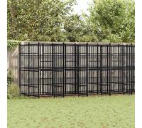 Outdoor Dog Kennel, Steel, 14.75 m², Powder-Coated, 768 x 192 x 200 cm, Lockable, with Large Door, Ideal as a Puppy Run, Dog Gate Home, Playpen Dog, Outdoor Run Rabbit
