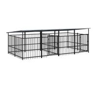 Outdoor Dog Kennel Steel Dog Crate Pet Cage Puppy Enclosure Multi Sizes vidaXL