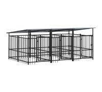 Outdoor Dog Kennel Steel Puppy Crate Pet Cage Enclosure Multi Sizes vidaXL
