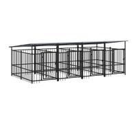 Outdoor Dog Kennel Steel Puppy Crate Pet Cage Enclosure Multi Sizes vidaXL
