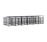 Outdoor Dog Kennel Steel Puppy Crate Pet Cage Enclosure Multi Sizes vidaXL
