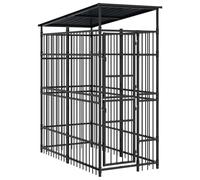 Outdoor Dog Kennel Steel Puppy Enclosure with/without Roof Multi Sizes vidaXL