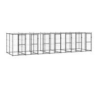 Outdoor Dog Kennel Steel with Canopy 16.94 m², Powder Coated, with Lockable Latch System, Mesh Mesh Side Walls, Ideal as a Puppy Run and Dog Gate Home