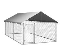 Outdoor Dog Kennel with Roof Outdoor Enclosure Dog Cage Multi Sizes vidaXL