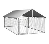 vidaXL Outdoor Dog Kennel with Roof 400x200x150 cm