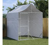 Outdoor Dog Kennel with Roof Silver 2x2x2.5 m Galvanised Steel Berkfield Home Silver One Size