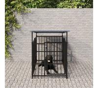 (103 x 198 x 128 cm) vidaXL Outdoor Dog Kennel Steel Puppy Crate Pet Cage Enclosure Multi Sizes