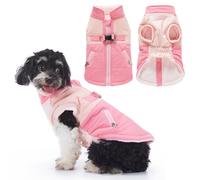 Outdoor Dog Winter Coat Waterproof and Lightweight Vest for Small Medium Dogs Warmth Jacket with Reflective Strip Leash hole Active Fit Pet Clothes for Girls Boys(Pink,M)