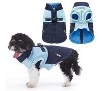 Outdoor Dog Winter Coat Waterproof and Lightweight Vest for Small Medium Dogs Warmth Jacket with Reflective Strip Leash hole Active Fit Pet Clothes for Girls Boys(BLUE,M)
