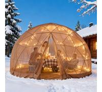 Outdoor Dome Tent for 4-8 Adults, Transparent Party Tent with 360° View, All-Weather Geodesic Igloo for Garden, Camping, Stargazing & Parties