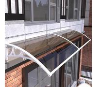 Outdoor Door and Window Awning Canopy Fire-Resistant Polycarbonate Cover 60-150cm Width Entryway Protection Awning (60x250cm/24 x98 White)