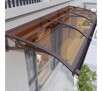 Outdoor Door and Window Awning Modern Brown Polycarbonate Canopy Large Patio Cover for Front/Back Door 80x200cm (31x79in) Weather Protection