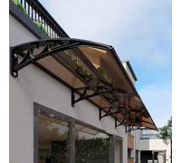 Outdoor Door and Window Canopy Fire-Resistant Polycarbonate Awning 60-150cm Width Entryway Cover Black (150x40cm/59 x16) - Weatherproof Protection for Home