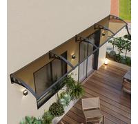 Outdoor Door and Window Canopy Fire-Resistant Polycarbonate Awning 60-150cm Width Entryway Shelter Gray (150x120cm/59 x47) - Protection Awning.