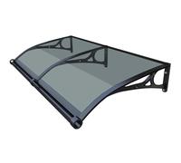Outdoor Door Awning Canopy - 80x280cm Polycarbonate Rain & Snow Protection UV-Resistant Aluminum Bracket Perfect for Entrances & Patios Dark Gray 60cm-600cm Adjustable