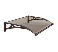 Outdoor Door Awning Canopy for Polycarbonate Patio Cover Black Aluminum Bracket Wind & Rain Protection 31.5x39.4in (W80*100cm)