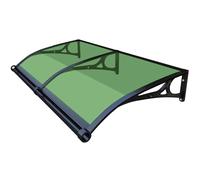 Outdoor Door Awning Canopy Polycarbonate Window Awning for Entrance UV Protection Rain & Snow Cover 120x280cm Aluminum Bracket Grass Green 60cm-600cm Adjustable Size
