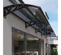 Outdoor Door Canopy - 2.5mm Thick Polycarbonate & Aluminum Support for Weather-Resistant Protection at Entrance, Window, Patio (32x95in/80x240cm) - Durable Shelter