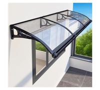 Outdoor Door Canopy Aluminum Support Awning Double Sided Drainage UV Protection Polycarbonate Marquee Roof Rain & Snow Shield (Transparent 120x180cm/48x71in)