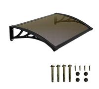 Outdoor Door Canopy Exterior Patio Door Awning, Modern Hollow Sheet With Plastic Steel Bracket, For Door Entrance, Window, Porch, Patio, Deck(Brown,80x180cm/32x71in)